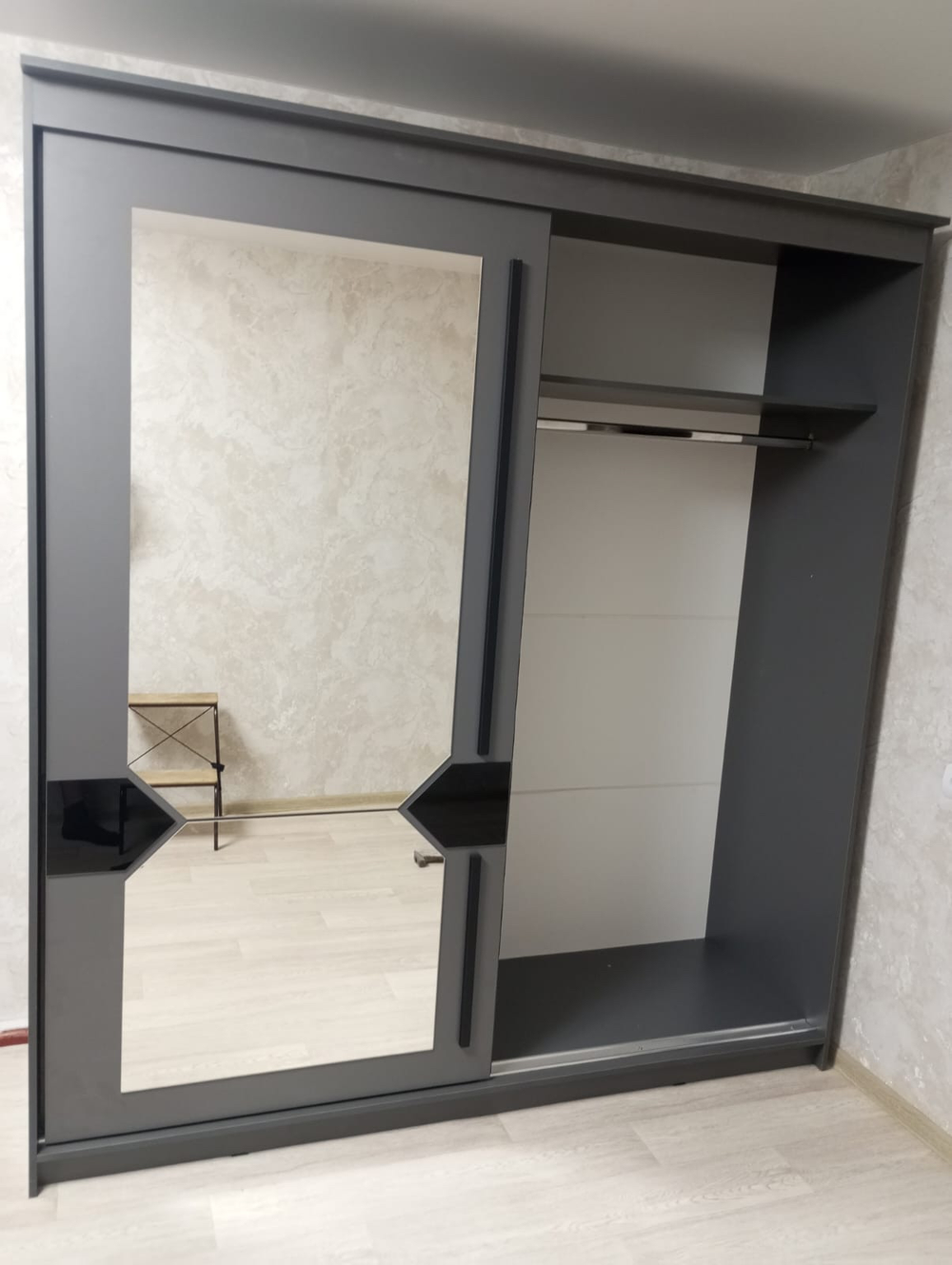 Шкаф-купе № 25 Блэк Лайт 200 см