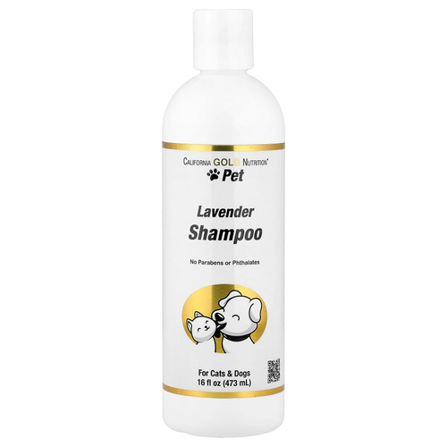 California Gold Nutrition, шампунь для домашних животных, для кошек и собак, с ароматом лаванды, 473 мл (16 жидк. унций)