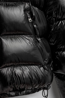 ZARA ПУХОВИК WATER-REPELLENT С НАПОЛНИТЕЛЕМ ИЗ 100% ПЕРА, ЧЕРНЫЙ