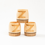 Набор деревянных рюмок (стопок, шотов) из древесины сибирского кедра, набор 3 штук. RN14