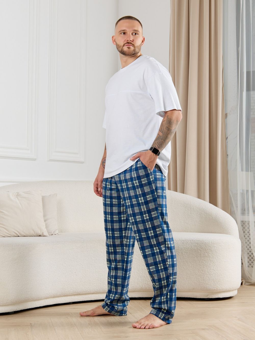 Брюки мужские Тор-1 Виотекс КЛЕТКА СИНЯЯ