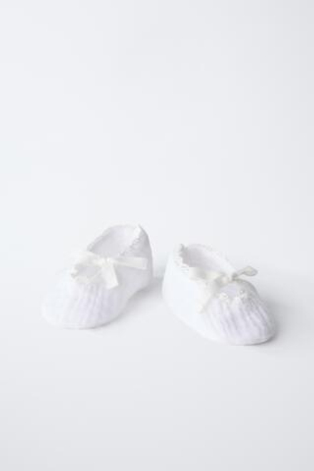 ZARA ПИНЕТКИ ИЗ ХЛОПКА, ЭКРЮ