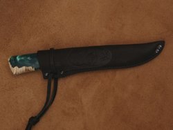 Якутский нож "Амга", сталь Х12МФ, рукоять стабилизированная карельская береза/акрил