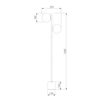 Напольный светильник с мраморным основанием 01158/2 черный