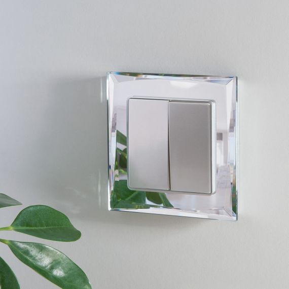 Выключатель Werkel двухклавишный проходной серебряный W1122006 4690389155963