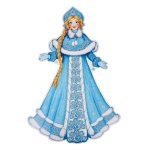 Плакат вырубной А2 "Снегурочка" блестки в лаке (Сфера)