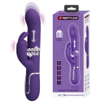 Темно-фиолетовый вибратор-кролик 22,8см с пульсацией Pretty Love Perdita BW-500015-2