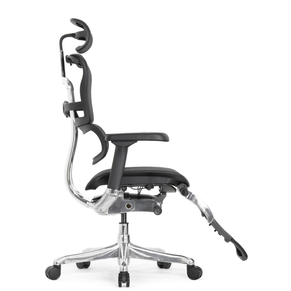 Кресло FALTO Ergohuman Elite 2 с подножкой ( чёрный каркас /сетка чёрный T-168-B1 Black )
