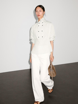 Massimo Dutti Рубашка из струящейся ткани с пуговицами на груди, белый