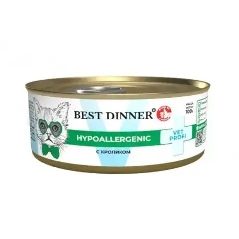 Best Dinner Hypoallergenic консервы для кошек (кролик) 100 гр