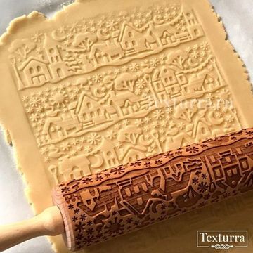 Скалка с узором Зимний городок