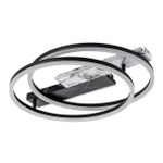 Потолочный светодиодный светильник 90Вт, 3678лм, 3000-6400K, Ra>80, плавная регулировка мощности, изменение цветовой температуры, пульт, металл/акрил, черный/белый мрамор