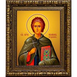 Иоанн Кущник преподобный. Икона на холсте.