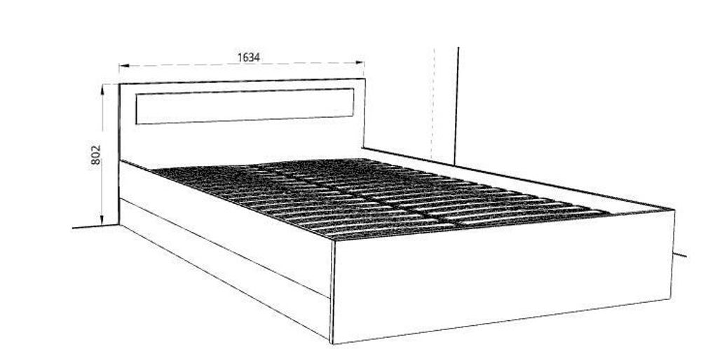 ДУЭТ-ЛЮКС кровать-1600 дуб сонома