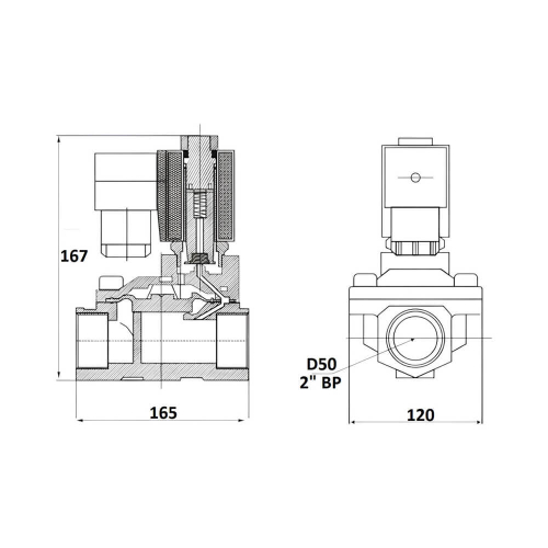 Соленоидный клапан Sanlixin 2" норм закрытый (SLP1DF02E1K50)