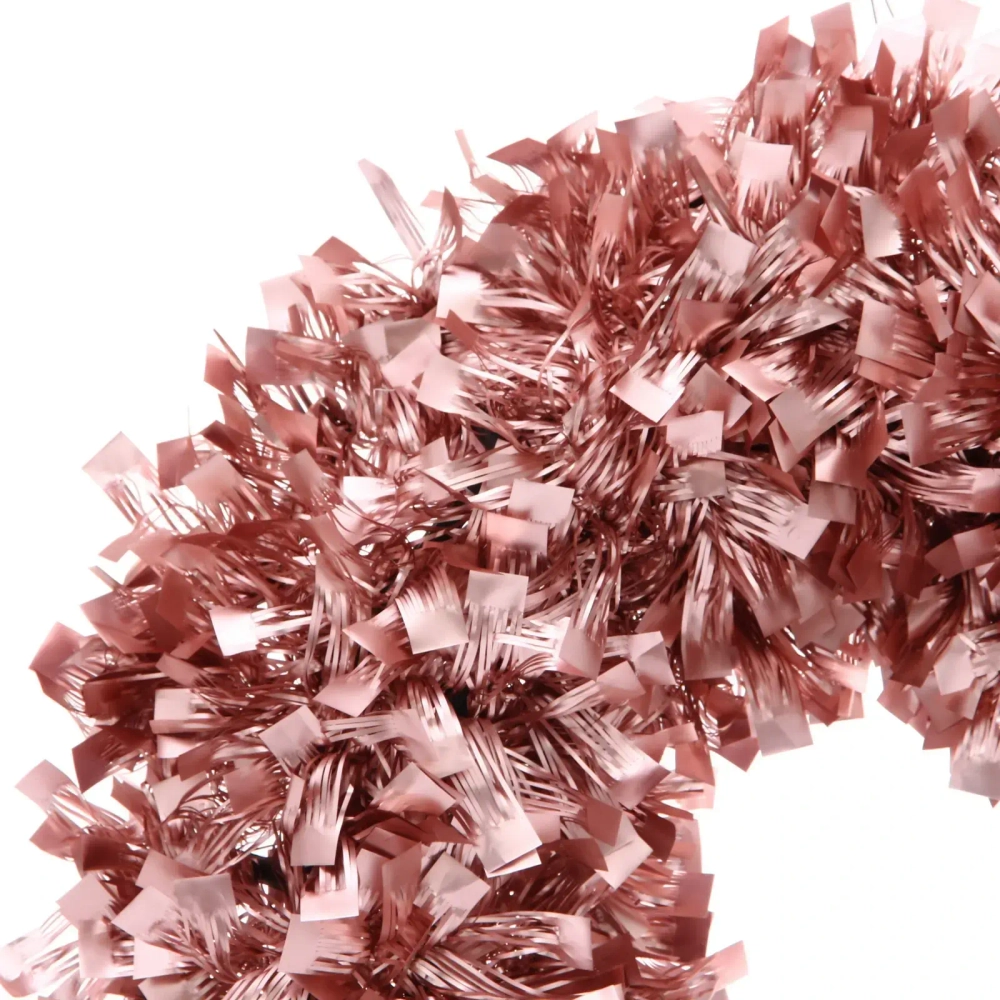 Венок декоративный TINSEL «Изящное сияние» 38 см, Розовое золото
