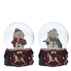 GAEM Фигурка декоративная "Снеговик" в стекл шаре, L6,5 W6,5 H8,5 см, 2в.