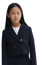 Укороченный двубортный жакет Dark blue