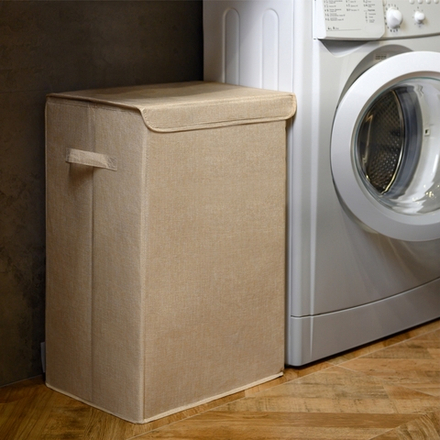 Корзина для белья бежевая