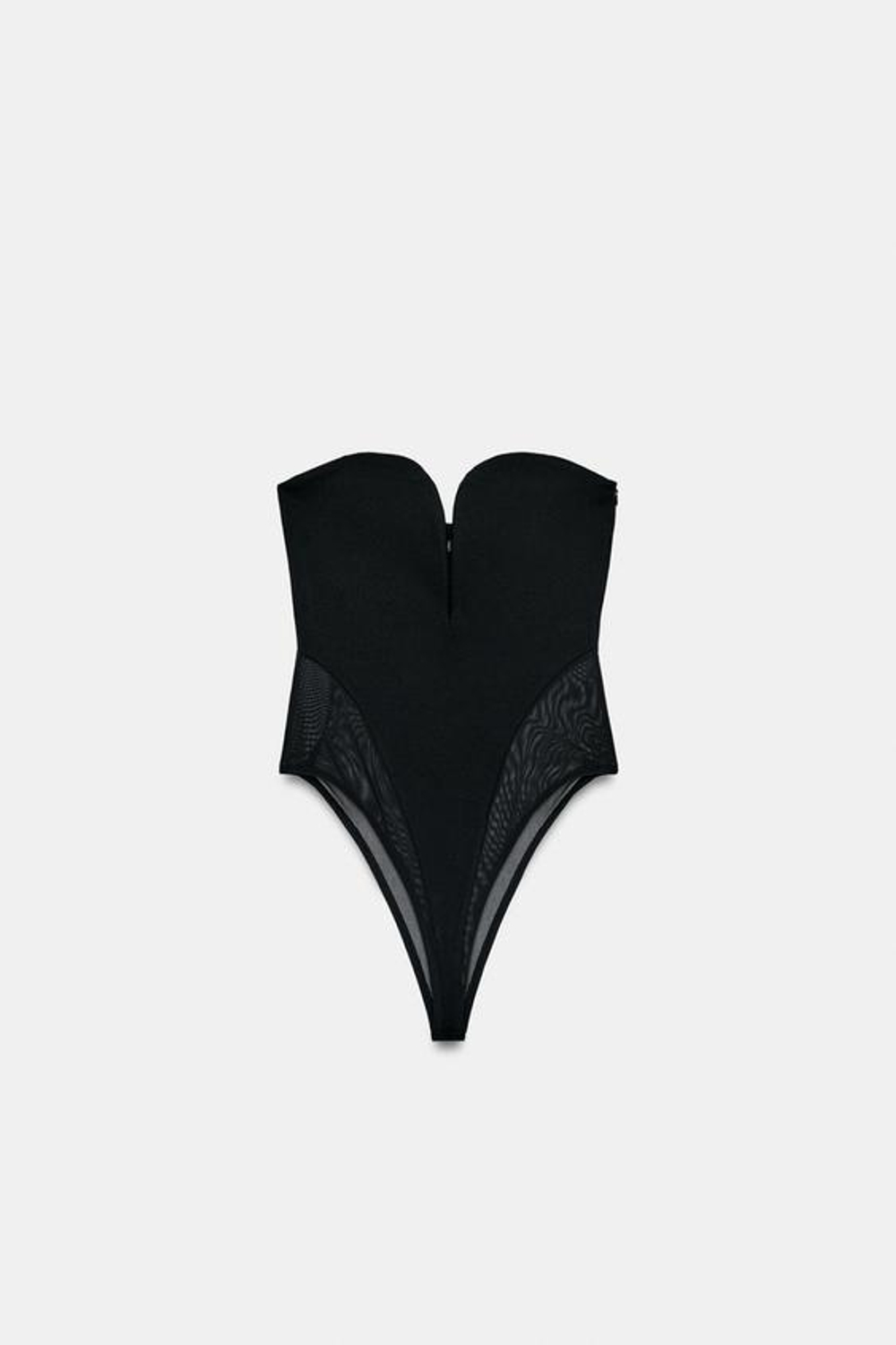 БОДИ СТРАПЛЕЗ С КОНТРАСТНОЙ ОТДЕЛКОЙ - ZARA