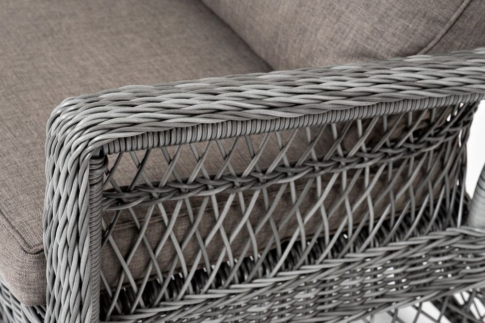 "Гранд Латте" диван трехместный из искусственного ротанга, цвет графит