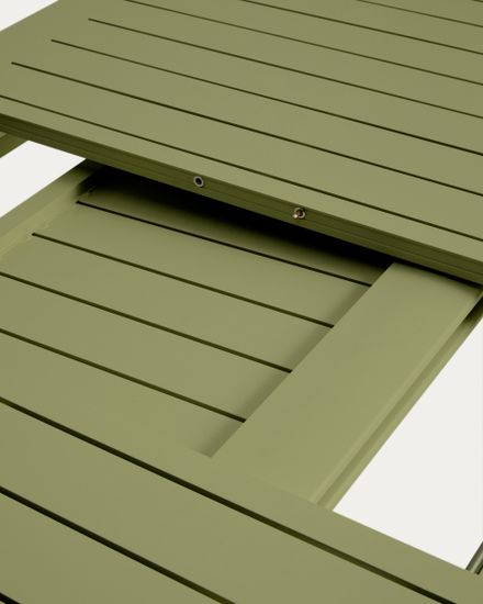 Раздвижной уличный стол Brela из зеленого алюминия, 205(287) x 100 см