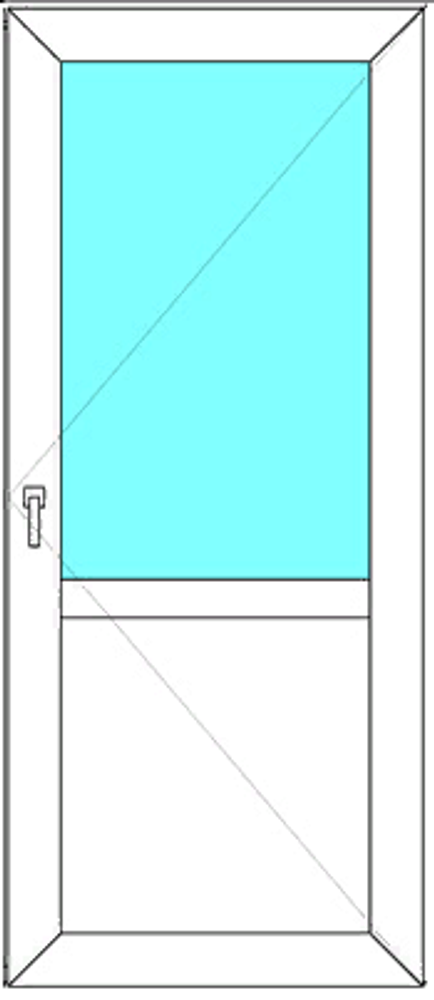 Дверь пластиковая ПВХ 850*2000 правая