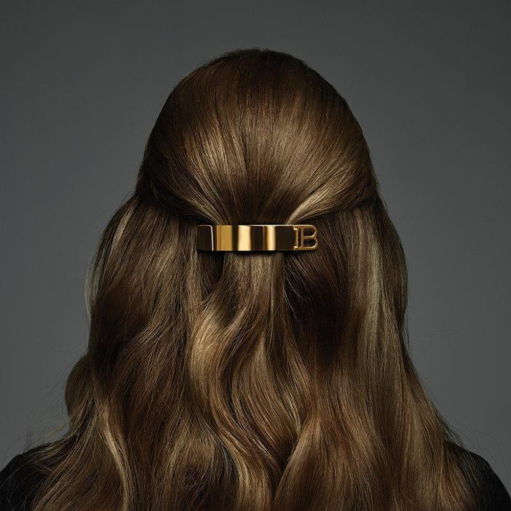 Balmain Hair Couture Золотая заколка-автомат Limited Edition Barrette Pour Cheveux B Gold SS21