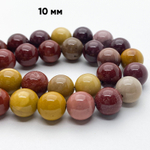 Бусины Мукаит, диаметр 10,2-10,4 мм, цена за 18-19 шт (1/2 нити)