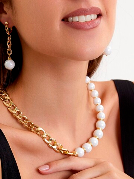 10159781 Колье Роман с камнем