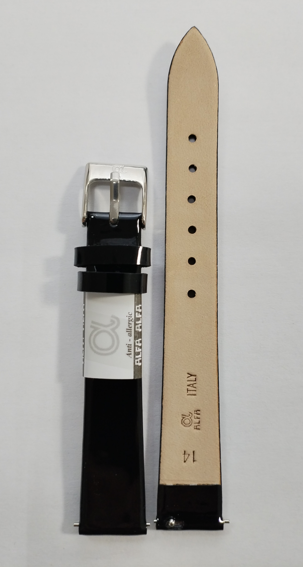 14мм. Ремень кожаный.Гладкий лаковый.