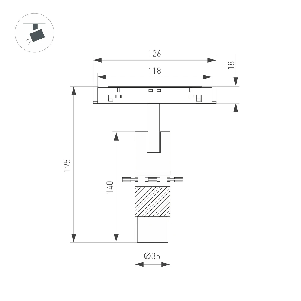 Магнитный трековый светильник MAG-ORIENT-SPOT-CROP-ZOOM-TC-R35-6W Arlight 045067