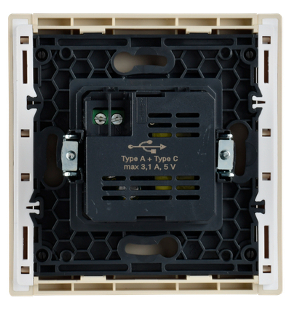 FORTE&PIANO Розетка USB A+C 3,1А FP450 ваниль IEK