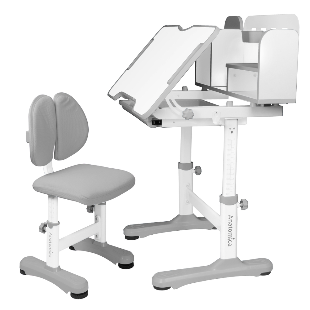 Комплект Anatomica Umka парта + стул + надстройка + выдвижной ящик + подставка для книг