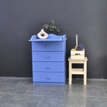 Пеленальный комод деревянный Алиса с откидным столиком, 60х44х88 см, детский комод с 4 ящиками для хранения вещей из массива сосны, синий