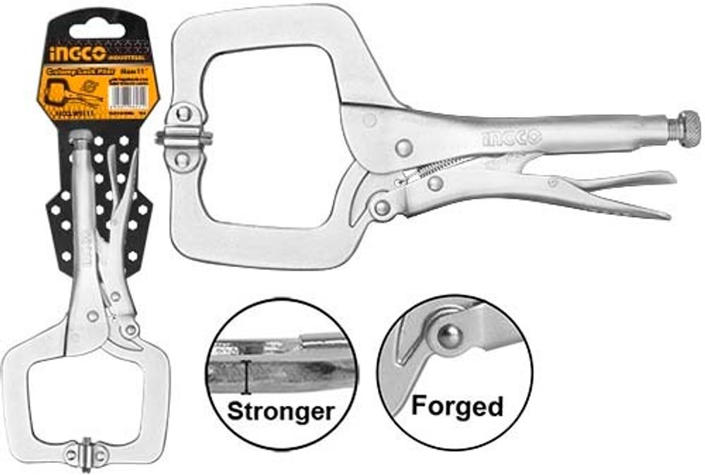 Зажимные клещи 280х100 мм INGCO HCCLW0111 INDUSTRIAL