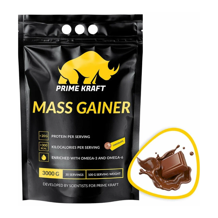 Гейнер &quot;Шоколад&quot;, Mass Gainer Chocolate, Prime Kraft, 3000 г