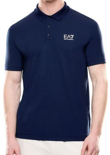 Мужское теннисное поло EA7 Man Jersey - небесный