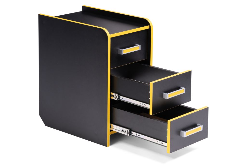 Тумба Ханна 33х50х60 черная / желтая