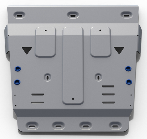 Защита КПП и РК Rival для Volkswagen Amarok I рестайлинг (V - 2.0D; 3.0D) 2016-2019 (устанавл-ся совместно с 2333.5836.1.6), штампованная, алюминий 6 мм, с крепежом, 2333.5856.1.6