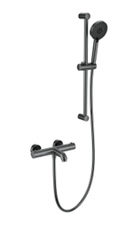 Смеситель для ванны с душевым гарнитуром и термостатом WONZON & WOGHAND, Темный графит (WW-C2006-A-BGG)