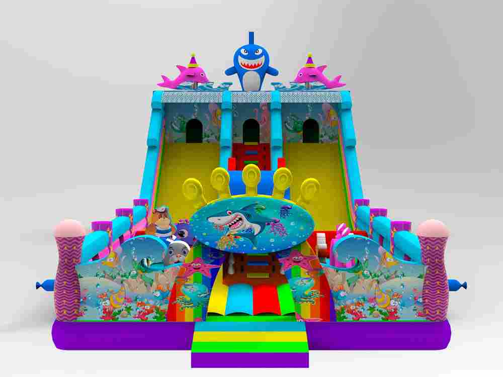 Коммерческий надувной батут «На морском дне 3», 15*7*7 м