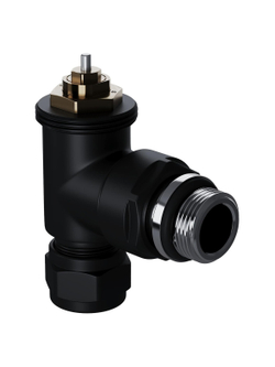 Набор термостатический угловой Royal Thermo Design Pro 15мм М30х1,5 (Черный)