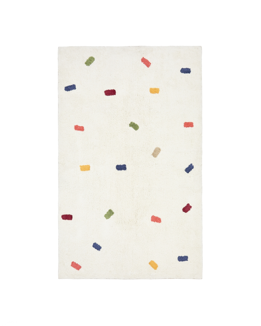 Ковер Epifania белый хлопок с разноцветными точками 90 x 150 см