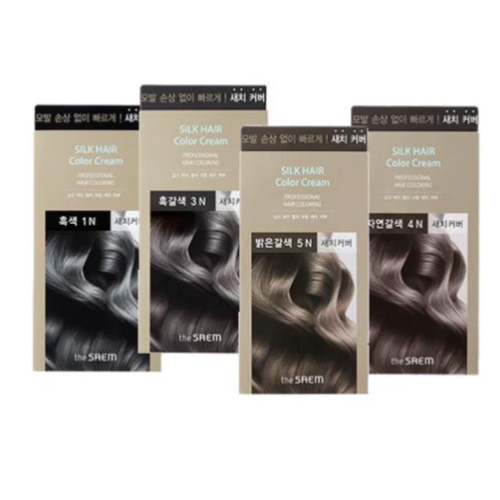 Краска для закрашивания седины The Saem Silk Hair Color Cream Gray Hair (NATURAL BROWN)