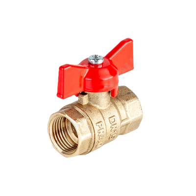 Кран шаровой латунь Стандарт Ду 20 Ру40 ВР полнопроходной бабочка Dist 312Б