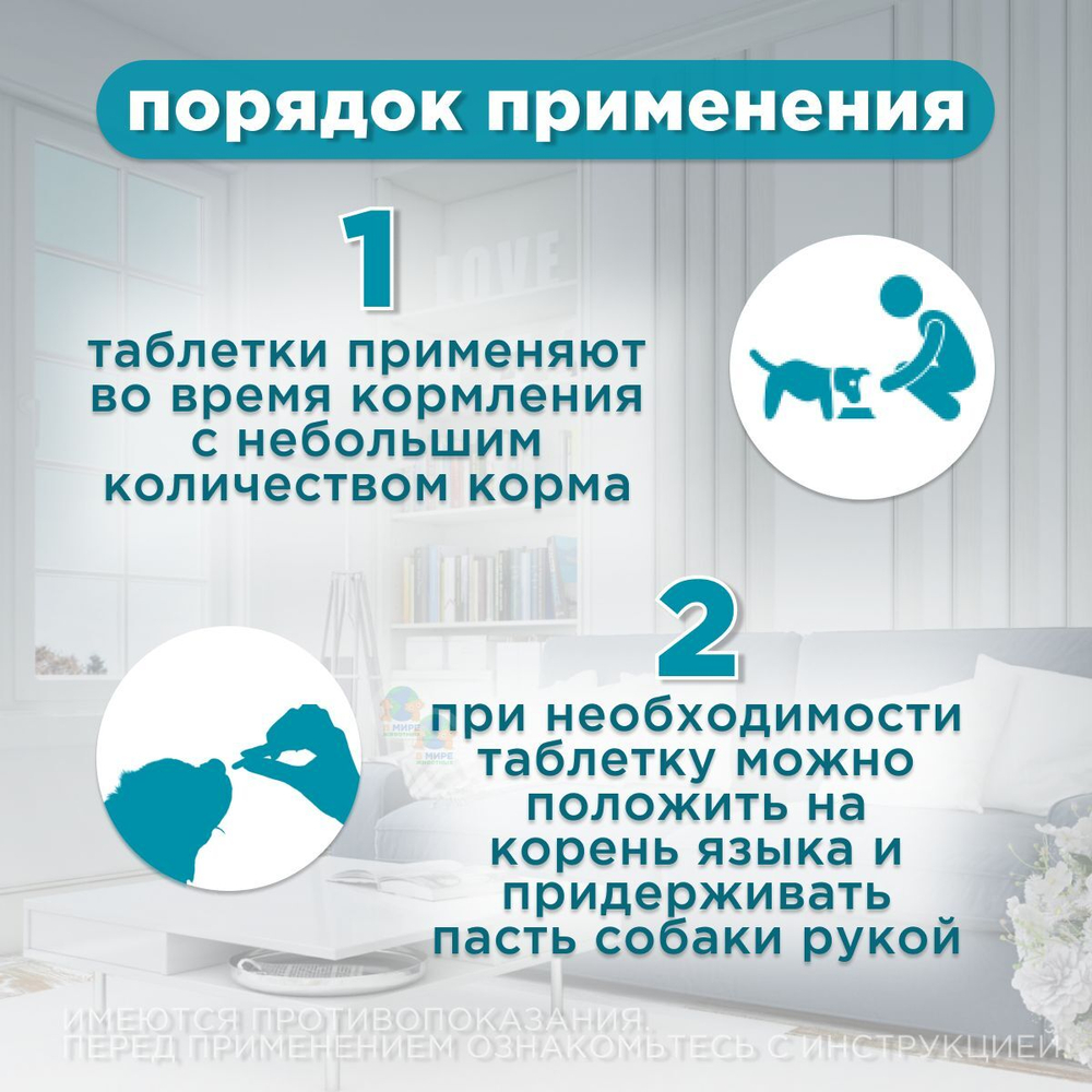 Таблетки для устранения поведенческих расстройств у кошек и собак мелких пород Габитабс 50мг (Apicenna),10таб Габапентин