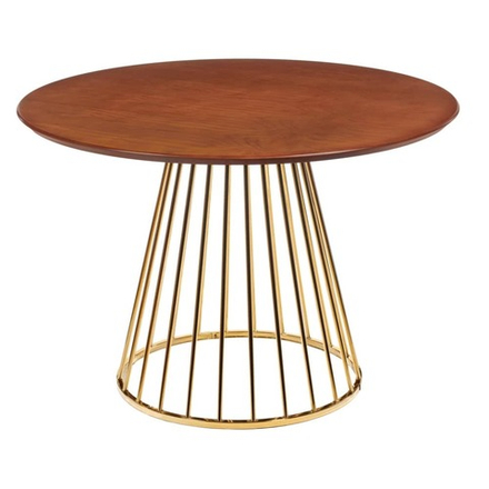 Стол Liverpool 110см шпон орех, золотистые ножки