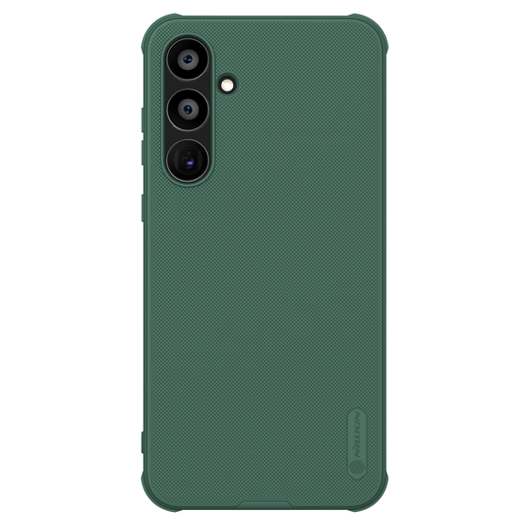 Двухкомпонентный усиленный чехол зеленого цвета (Deep Green) от Nillkin для Samsung Galaxy A55, серия Super Frosted Shield Pro