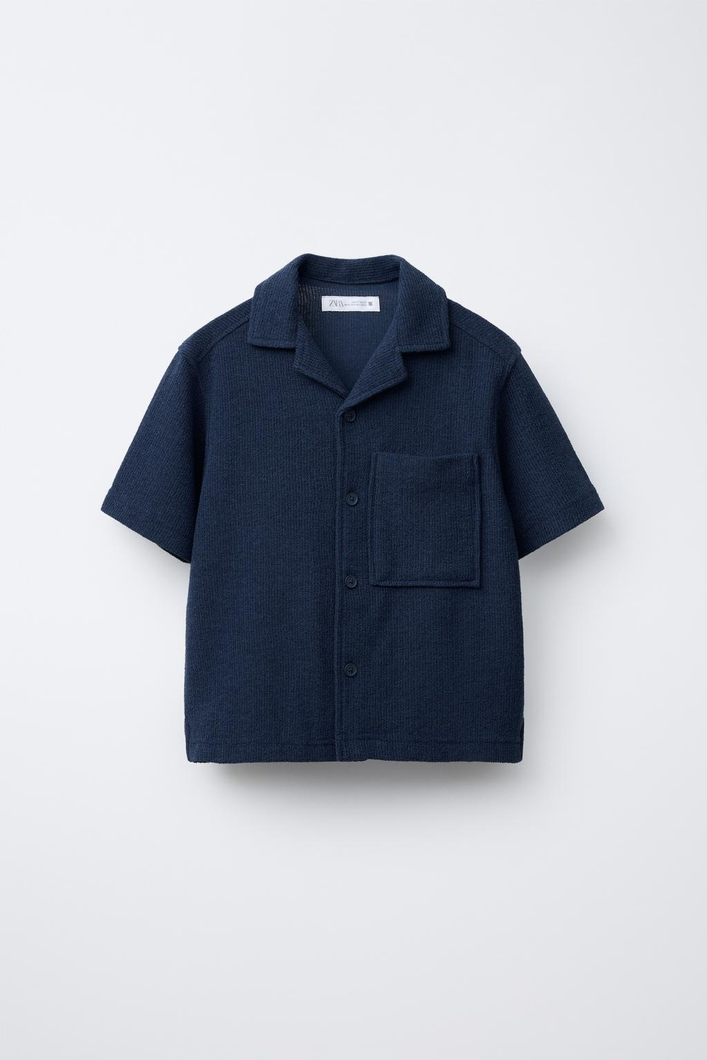 ZARA РУБАШКА В СТИЛЕ РУСТИК, СИНИЙ